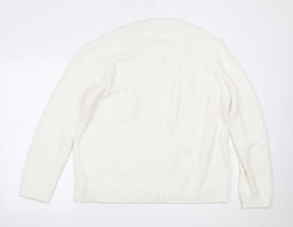Womens UK Size XL Peacocks White Pullover Jumper