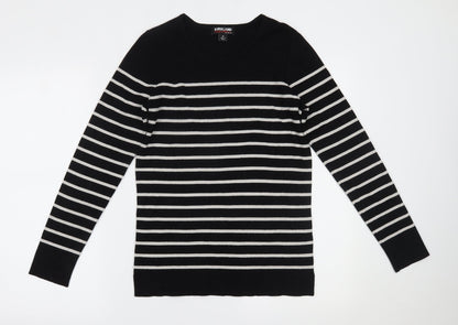 Kirkland Womens Black Striped  Basic Blouse Size M