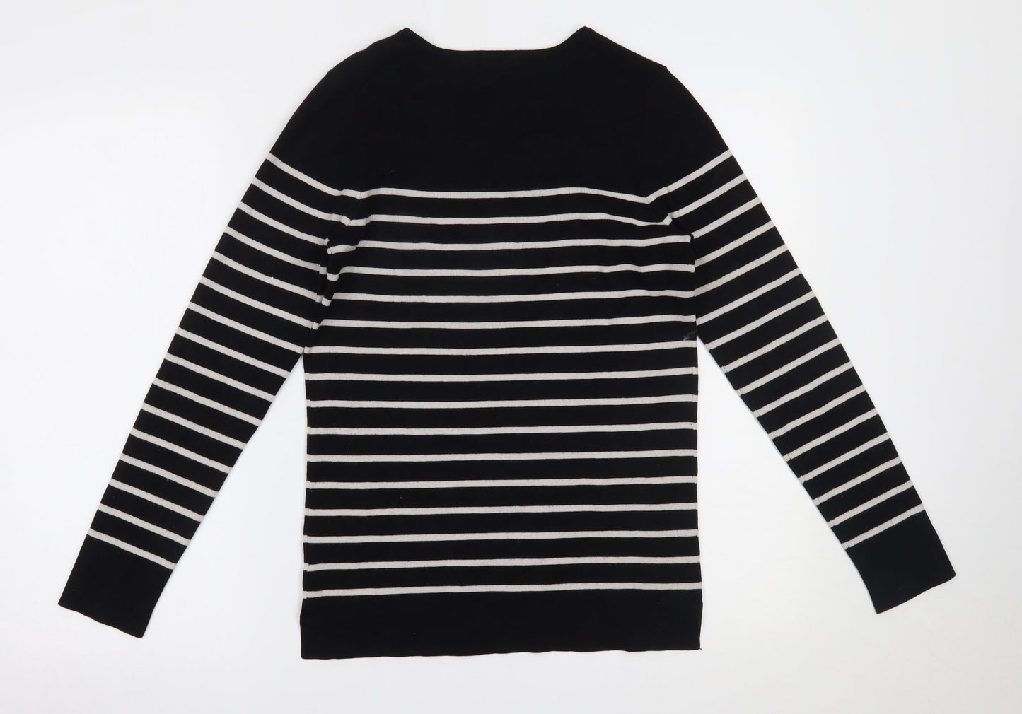 Kirkland Womens Black Striped  Basic Blouse Size M