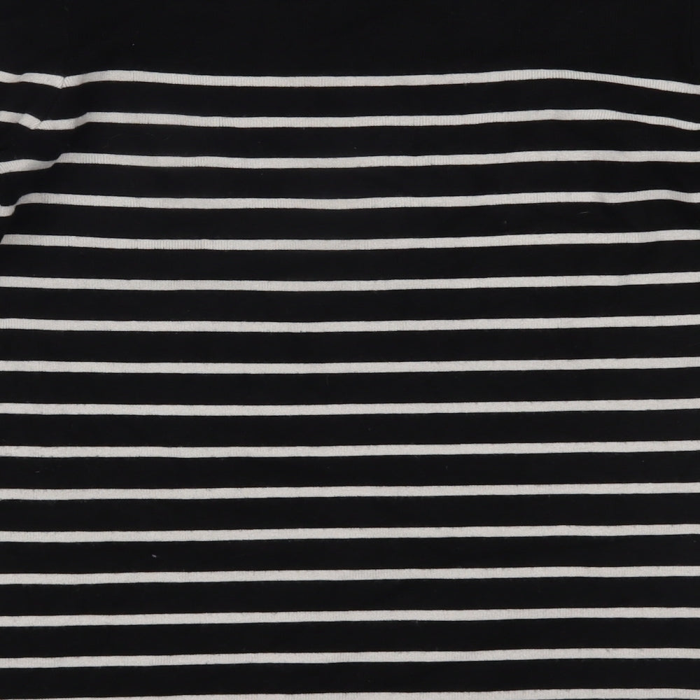 Kirkland Womens Black Striped  Basic Blouse Size M