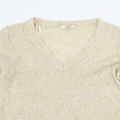Womens UK Size L Oasis Beige Pullover Jumper