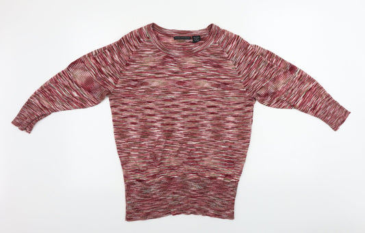 Preswick & Moore  Womens Orange Striped  Henley Jumper Size M