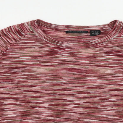 Preswick & Moore  Womens Orange Striped  Henley Jumper Size M