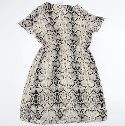 Mama-licious  Womens Beige Animal Print  A-Line  Size L