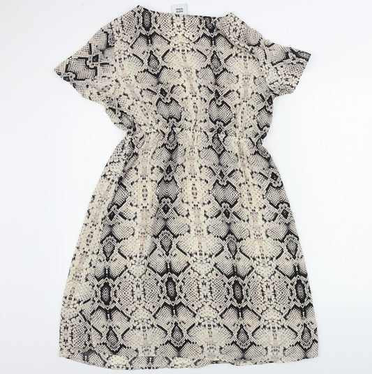 Mama-licious  Womens Beige Animal Print  A-Line  Size L