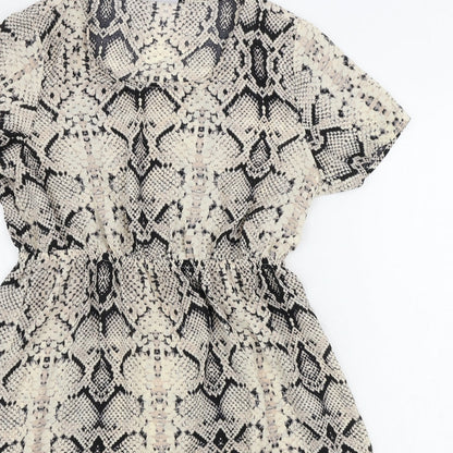 Mama-licious  Womens Beige Animal Print  A-Line  Size L