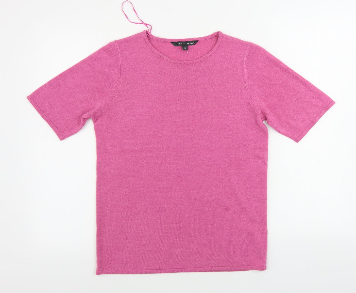 Womens UK Size 10 love knitwear Pink Basic T-Shirt