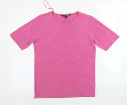 Womens UK Size 10 love knitwear Pink Basic T-Shirt