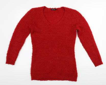 Womens UK Size 10 Brave Soul Red Pullover Jumper