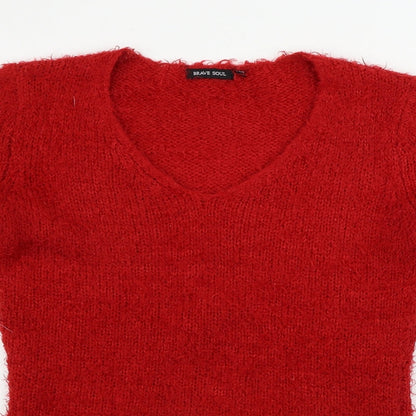 Womens UK Size 10 Brave Soul Red Pullover Jumper