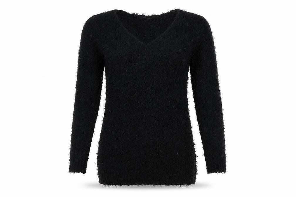 Front view of Brave Soul women’s black jumper, size UK 10