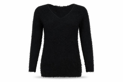 Front view of Brave Soul women’s black jumper, size UK 10