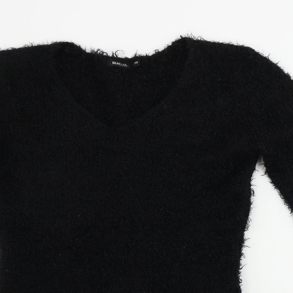 Womens UK Size 10 Brave Soul Black Pullover Jumper