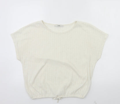 George  Womens Ivory   Basic T-Shirt Size 8