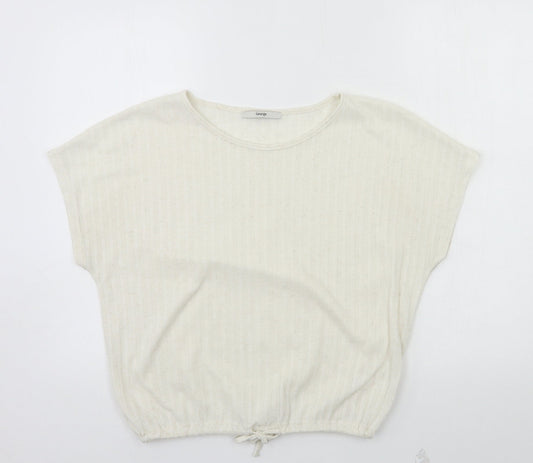 George  Womens Ivory   Basic T-Shirt Size 8