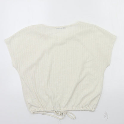 George  Womens Ivory   Basic T-Shirt Size 8