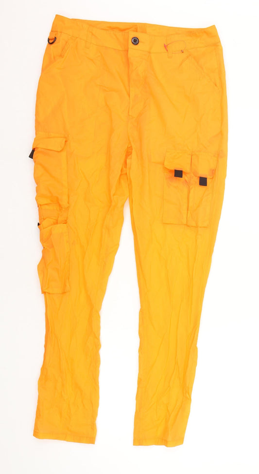 Womens UK Size 32 in Preworn Regular Fit  Orange Trousers