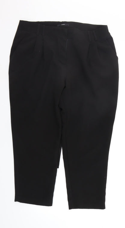 George Womens Black   Trousers  Size 16 L24 in - BELTED