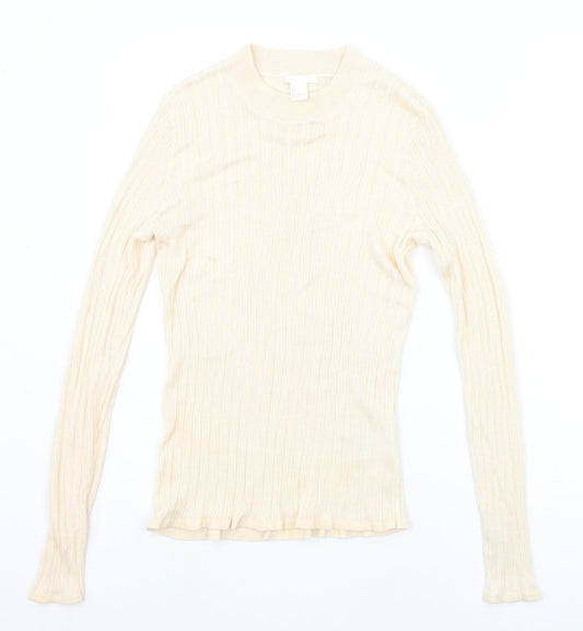 Womens UK Size M H&M Beige Pullover Jumper