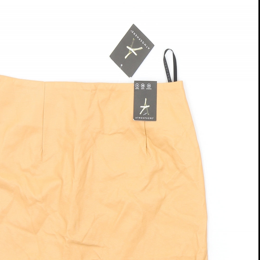 Atmosphere Womens Orange   A-Line Skirt Size 8