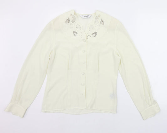 WHIMSY Womens White   Cardigan Jumper Size 10