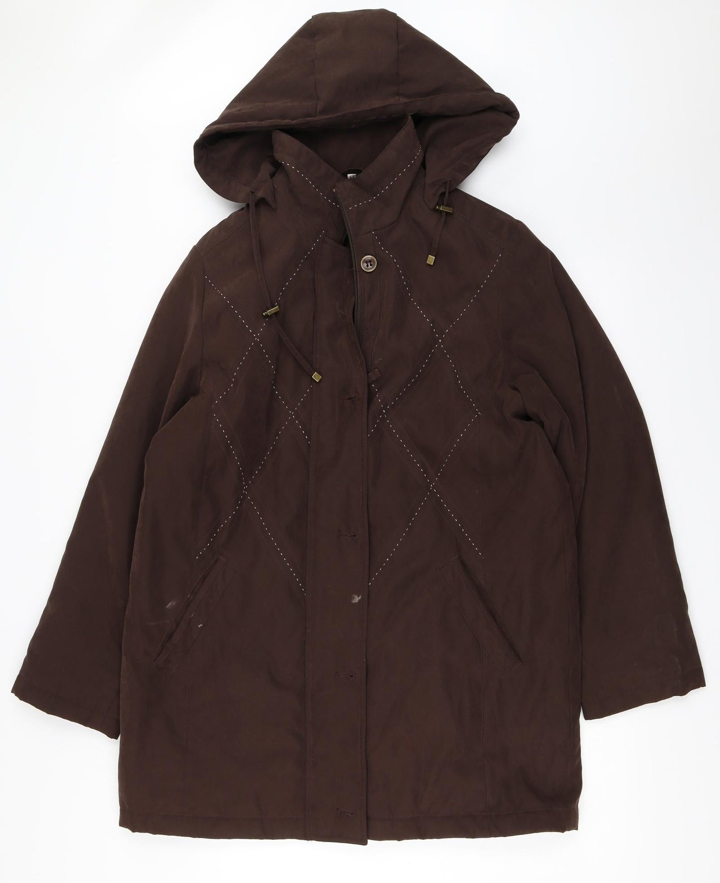 Klass Womens Brown   Overcoat Coat Size M