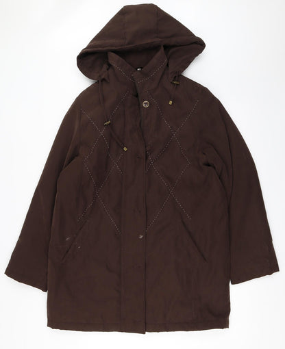 Klass Womens Brown   Overcoat Coat Size M