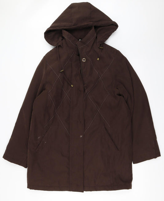 Klass Womens Brown   Overcoat Coat Size M