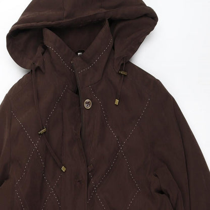 Klass Womens Brown   Overcoat Coat Size M