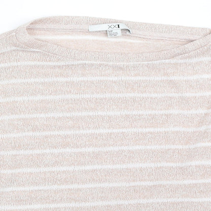 XXI Womens Beige Striped  Pullover Jumper Size S