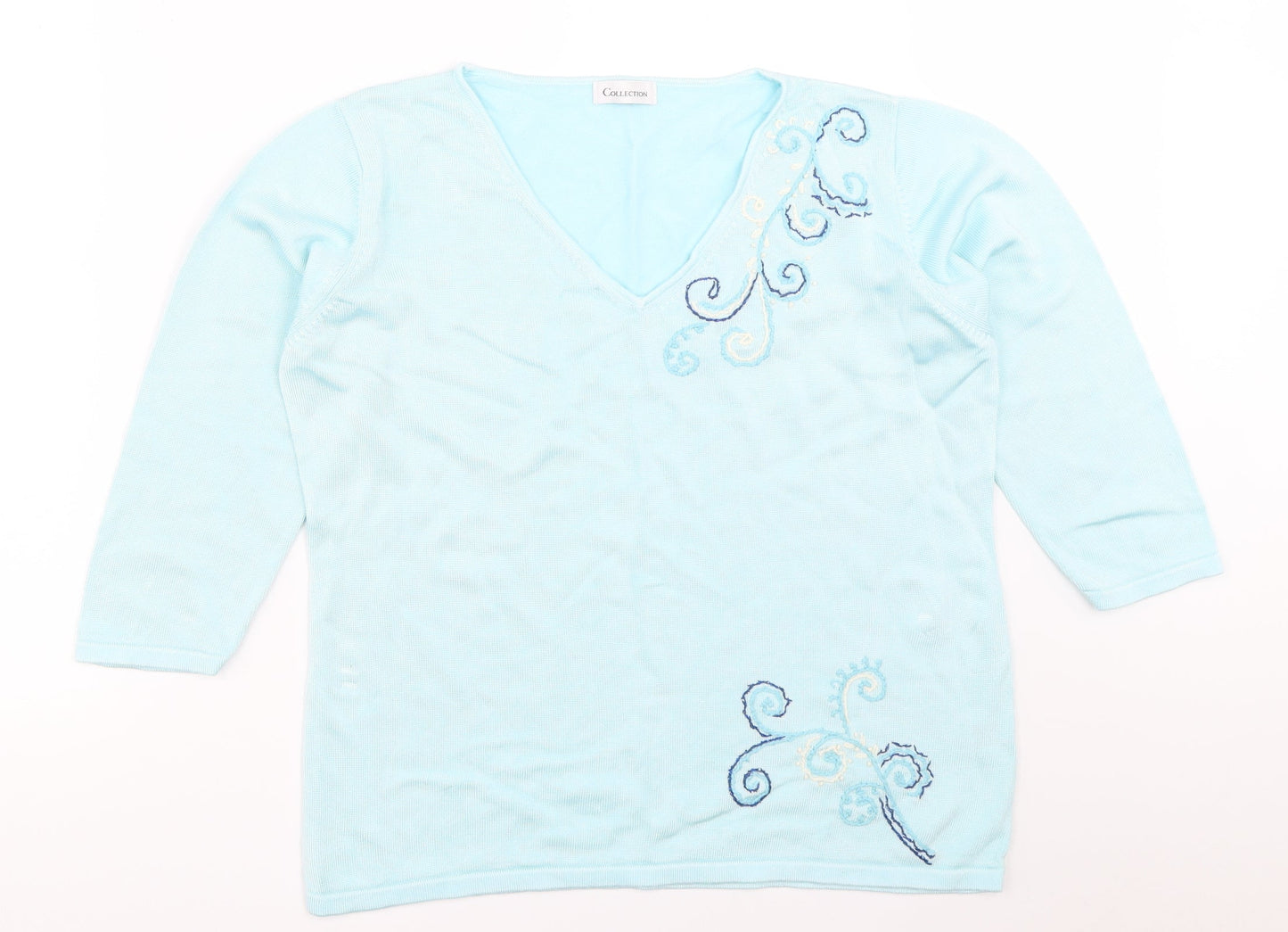 Womens UK Size 18 Collection Blue Pullover Jumper