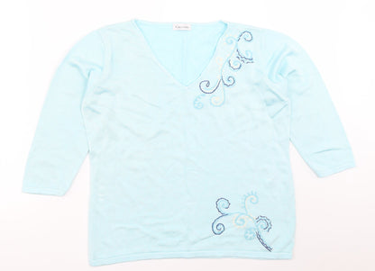 Womens UK Size 18 Collection Blue Pullover Jumper
