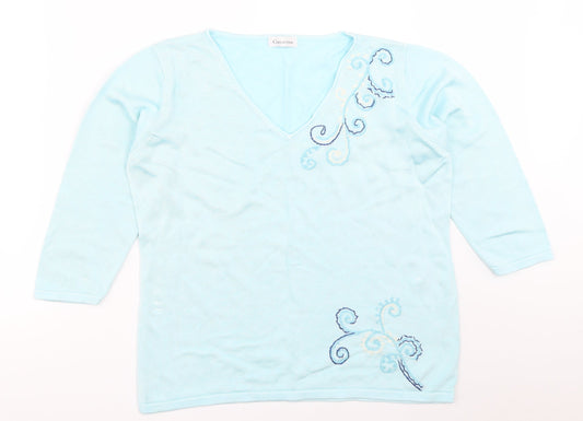 Womens UK Size 18 Collection Blue Pullover Jumper
