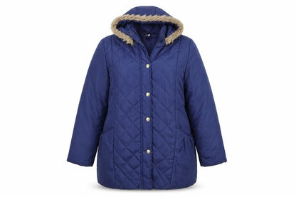 Womens UK Size M Anne De Lancay Blue Quilted Coat