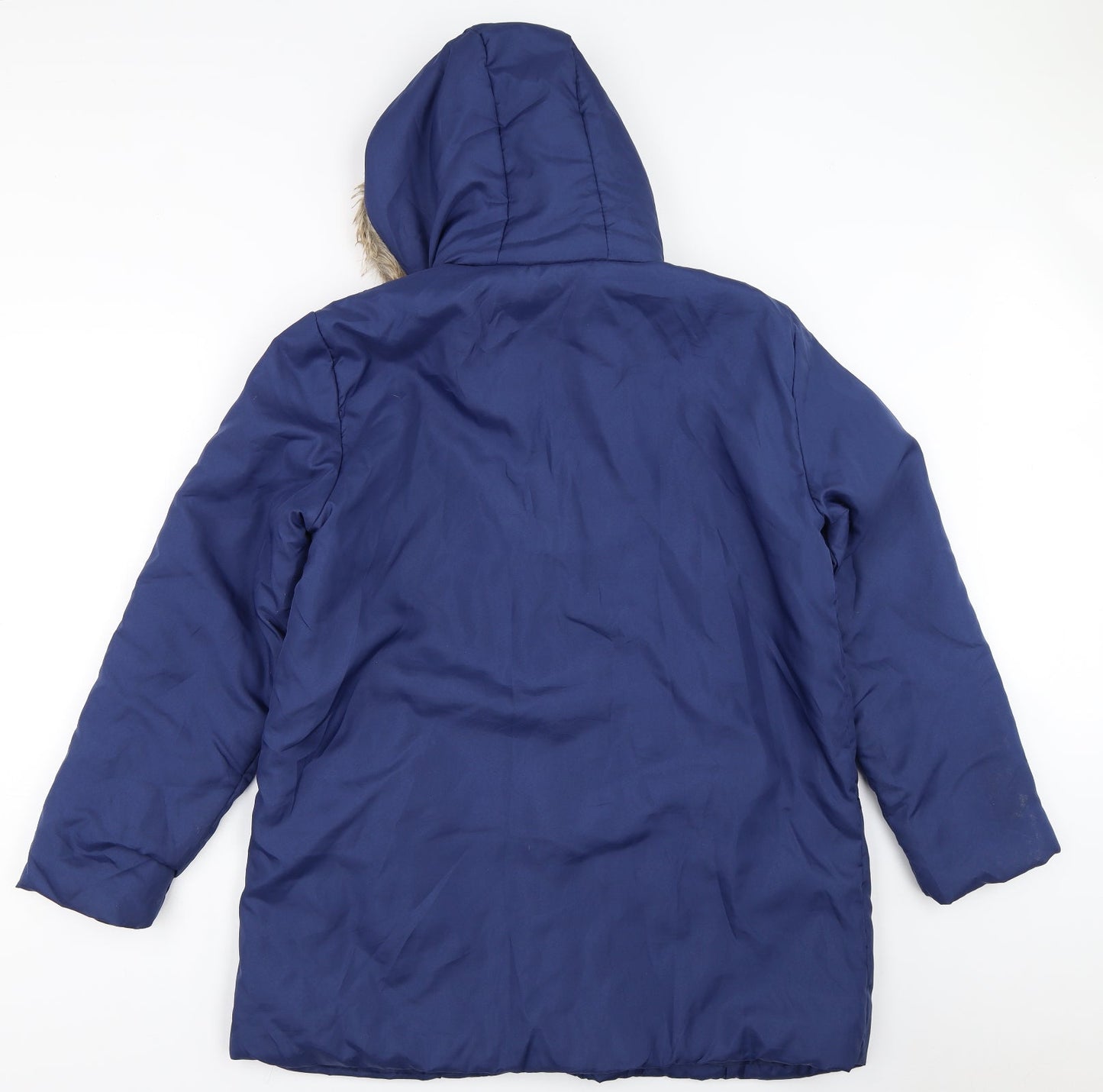 Womens UK Size M Anne De Lancay Blue Quilted Coat