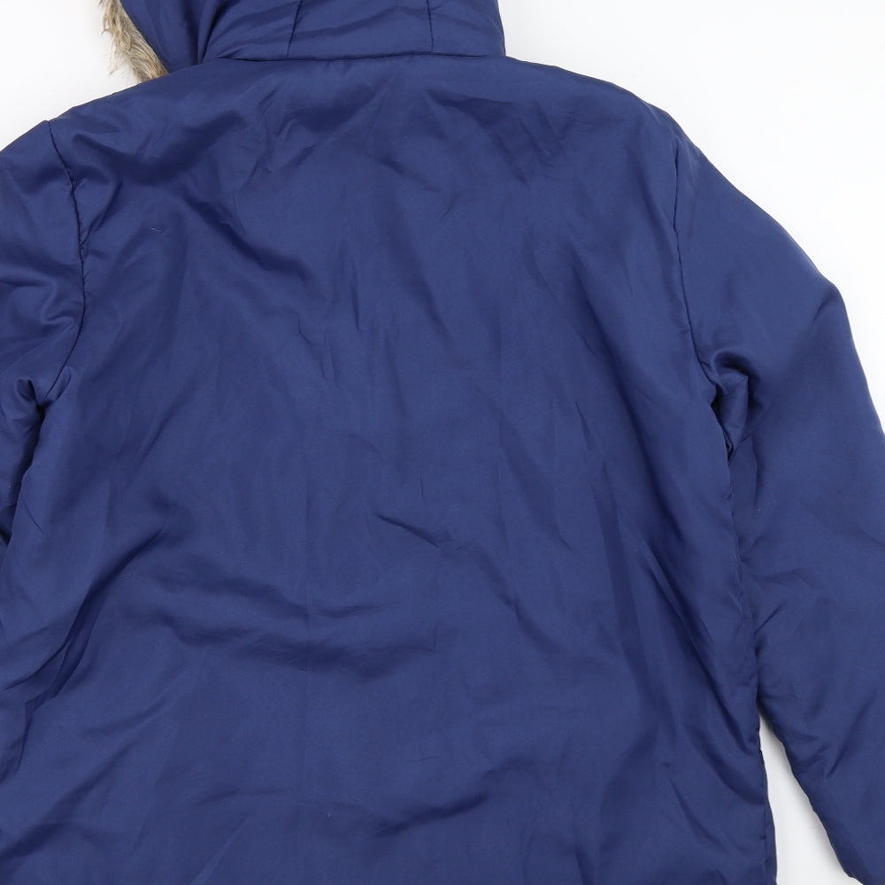 Womens UK Size M Anne De Lancay Blue Quilted Coat