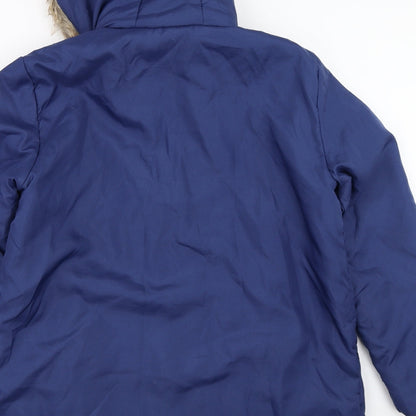 Womens UK Size M Anne De Lancay Blue Quilted Coat