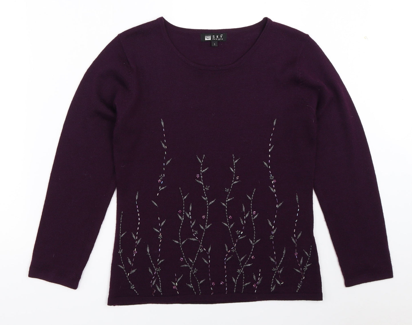 Womens UK Size S Sky Designs Purple Pullover Jumper