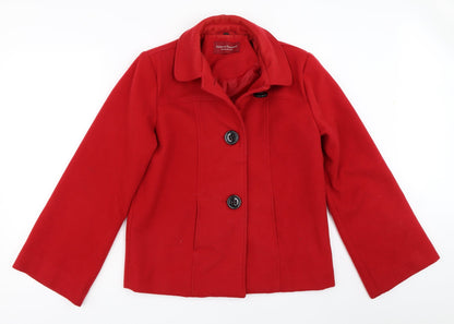Womens UK Size 12 Katherine Hammond Red Overcoat