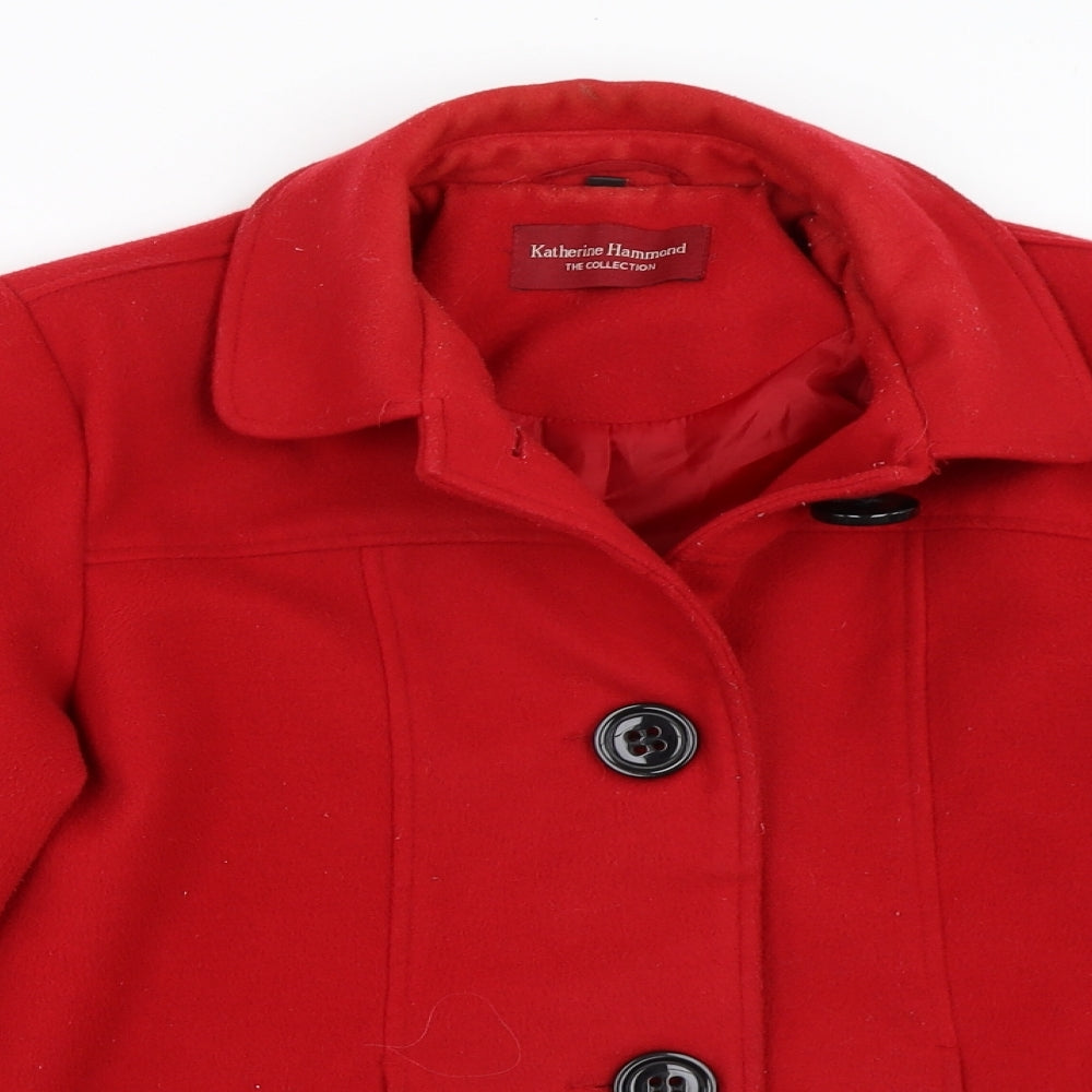 Womens UK Size 12 Katherine Hammond Red Overcoat