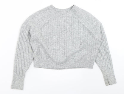 Womens UK Size 4 Topshop Grey Pullover Jumper