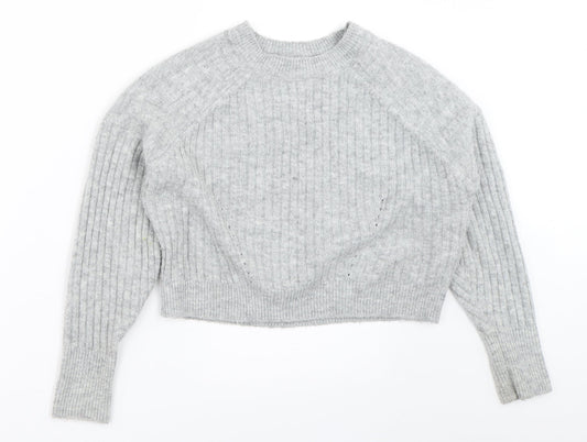 Womens UK Size 4 Topshop Grey Pullover Jumper