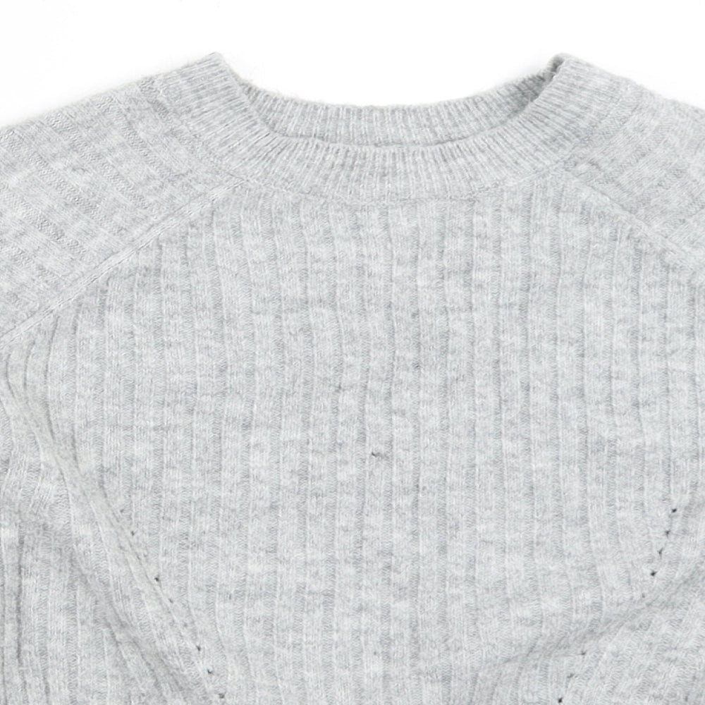 Womens UK Size 4 Topshop Grey Pullover Jumper