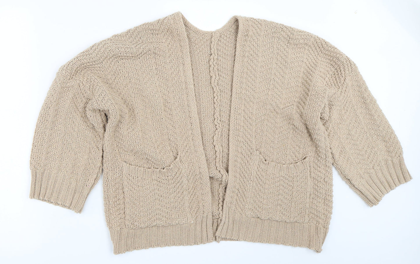 Womens UK Size M Preworn Beige Cardigan Jumper