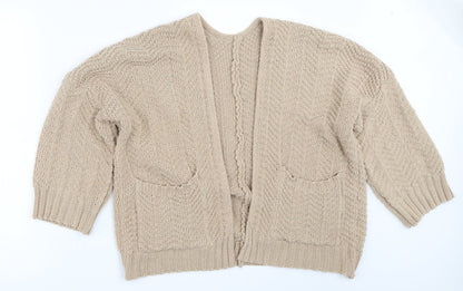 Womens UK Size M Preworn Beige Cardigan Jumper