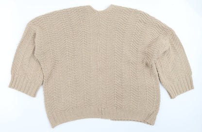 Womens UK Size M Preworn Beige Cardigan Jumper