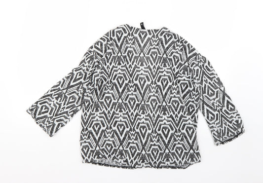 H&M Womens Multicoloured Geometric  Overcoat Jacket Size S