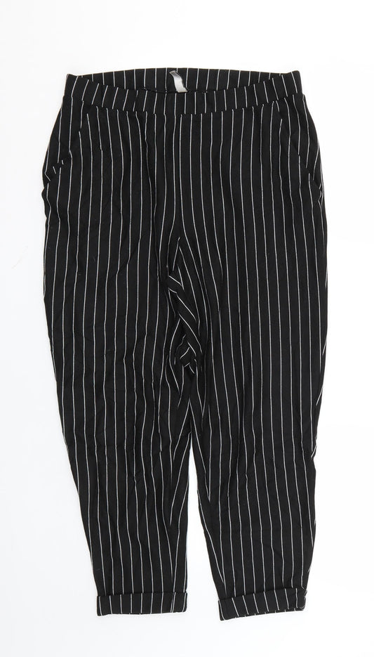 Womens UK Size M H&M Regular Fit  Black Trousers