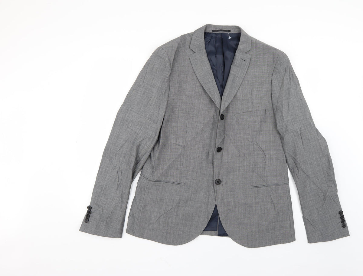 Mens UK Size  Topman Regular Grey Suit Jacket