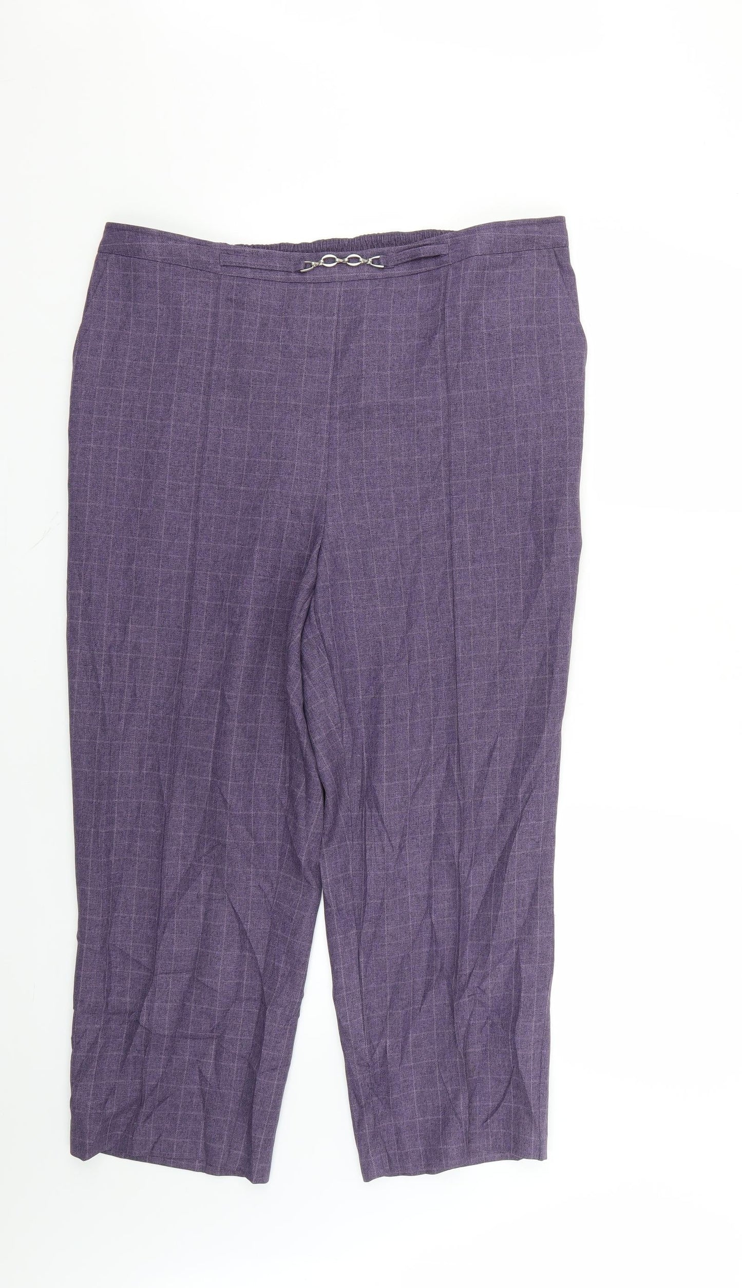 EWM Womens Purple Check  Trousers  Size 20 L23 in